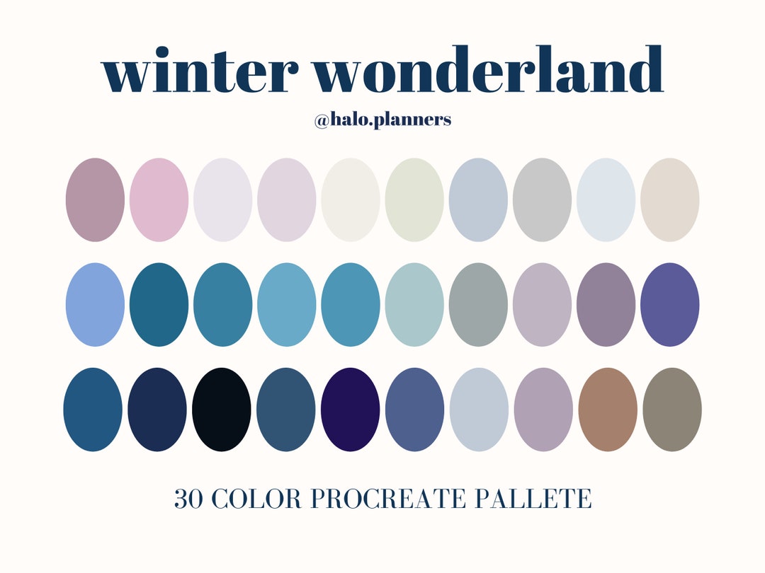 Winter Wonderland Blue Procreate Color Palette Swatches - Color ...