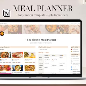 Notion Meal Planner Template | Notion Dashboard | Meal Planning, Dieting, Digital Pantry | Notion Meal Planning | by haloplanners