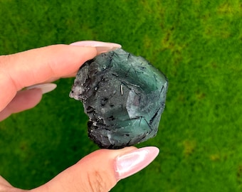 Fluorite with Black Tourmaline from Erongo, Namibia