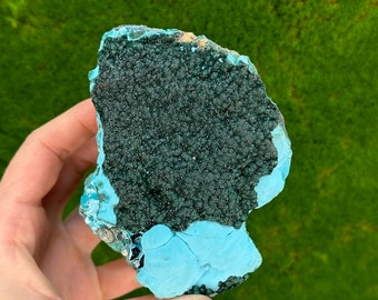 Stunning Velvet Sparkly Botryoidal Malachite with Chrysocolla Specimen | Malachite Crystal