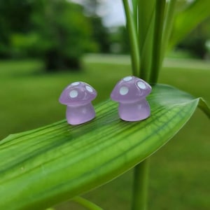 Set of 2 Glow in the Dark mushroom plant safe magnets. For leafy plants. Sits on leaves secured by plant safe magnets. Plant accessories