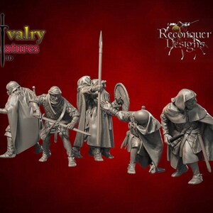 Medieval Guardian Knights, Historical 1/72, 28mm, 32mm, 1/35, 54mm, 75mm, 1/16, Resin Reconquer Designs Miniatures