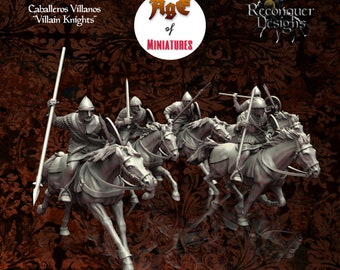 Medieval Villain Knights, Historical 1/72, 28mm, 32mm, 1/35, 54mm, 75mm Resin Reconquer Designs