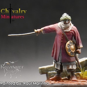 Medieval Almorvaid General, Historical 1/72, 28mm, 32mm, 1/35, 54mm, 75mm, 1/16 scale, Resin Reconquer Designs Miniatures