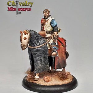 Chevalier de quête du 13e siècle, historique 1/72, 28 mm, 32 mm, 1/35, 54 mm, 75 mm. Miniatures en résine Reconquer Designs