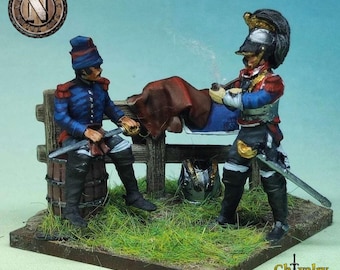 Napoleonic French Cuirassiers Camp Scene 1/72, 28mm, 32mm, 1/35, 54mm, 75mm, Resin Historical Miniatures by Napoleonic STL Files