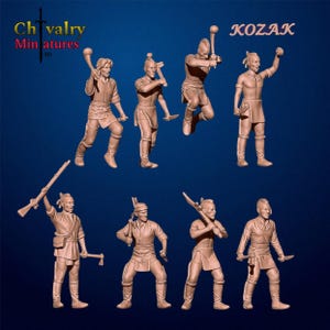 Native Indian warriors close combat set 2, 1/72, 28mm, 32mm, 1/35, 54mm, 60mm, 75mm, Resin Historical Kozak Miniatures