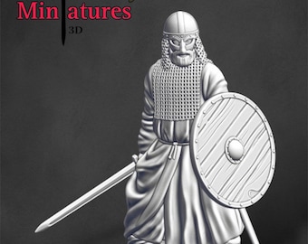 中世バイキング戦士エイリーク・ザ・レッド、樹脂、1/72、28 mm、32 mm、1/35、54 mm、75 mm、1/16 歴史ウォーゲーム 北方十字軍ミニチュア
