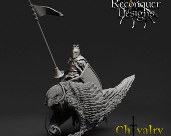 Duke on Hippogrif, 1/72, 28mm, 32mm, 1/35th, 54mm, 75mm, Resin Historical Fantasy Miniatures Reconquer Designs