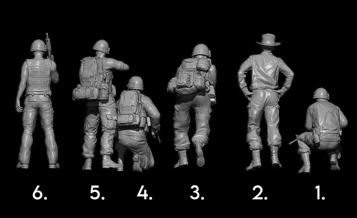 ベトナム戦争 アメリカ兵セット1 レジンフィギュア 1/48、1/35、1/16
