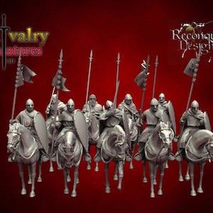 Medieval Mounted Order Knights, Historical 1/72, 28mm, 32mm, 1/35, 54mm, 75mm, Reconquer Designs