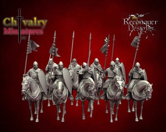 Medieval Mounted Order Knights, Historical 1/72, 28mm, 32mm, 1/35, 54mm, 75mm, Reconquer Designs