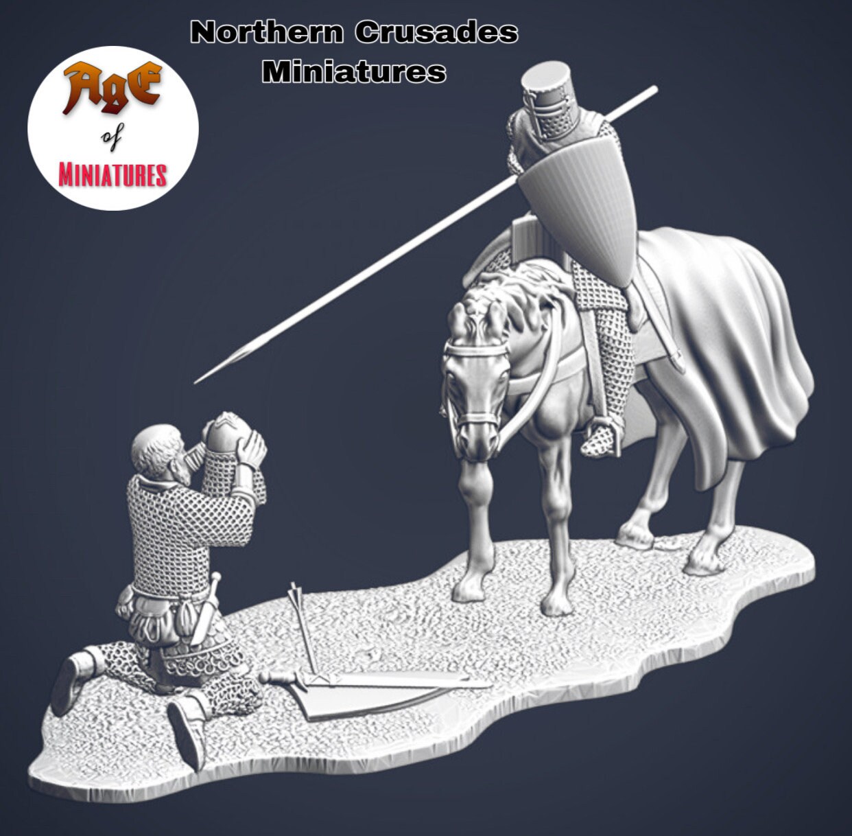 Medieval Crusaders Surrendering Diorama, Historical 1/72, 28mm, 32mm, 1 ...