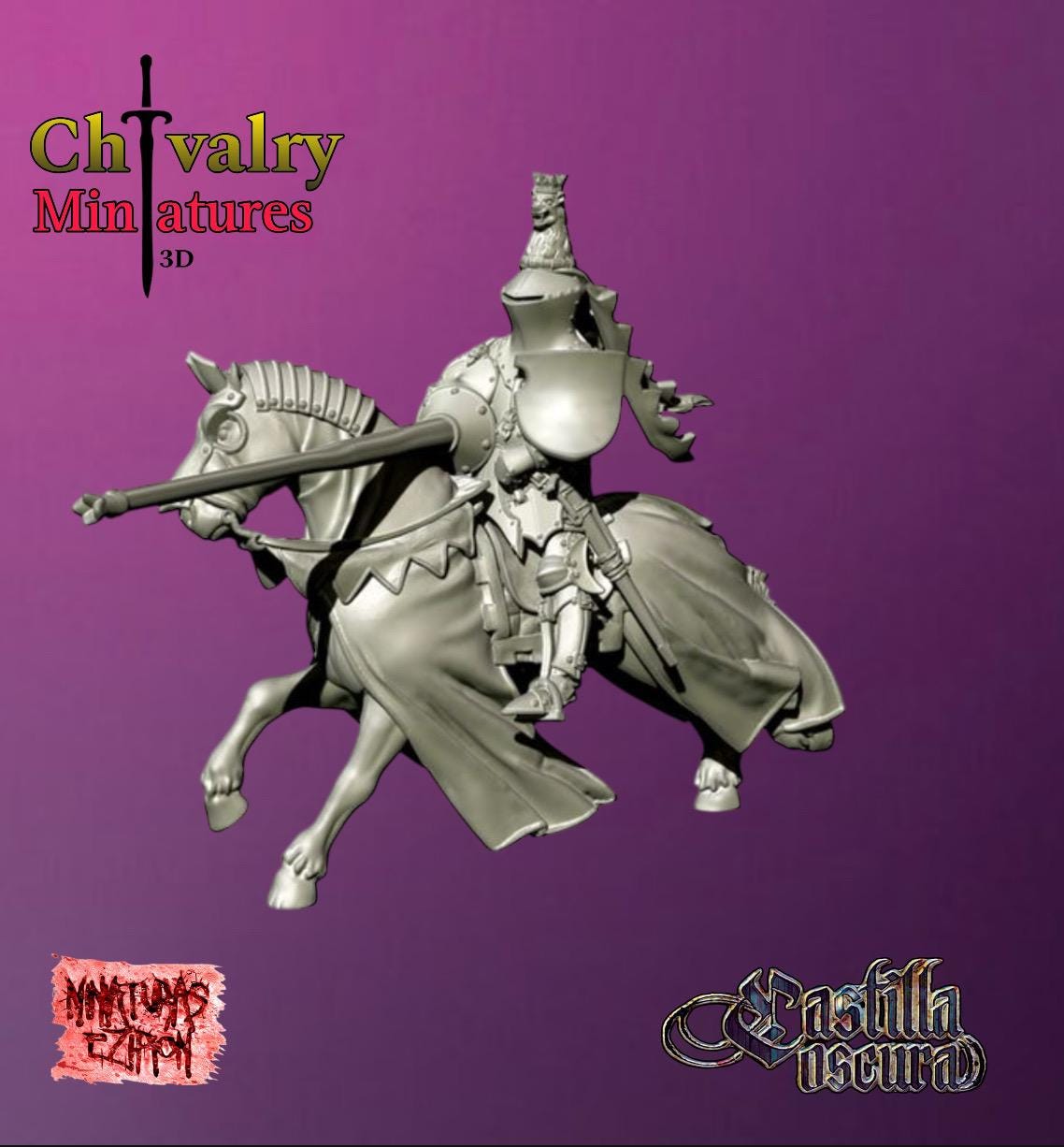 Tournament Knight With Frog Helmet, 1/72, 28mm, 32mm, 1/35, 54mm