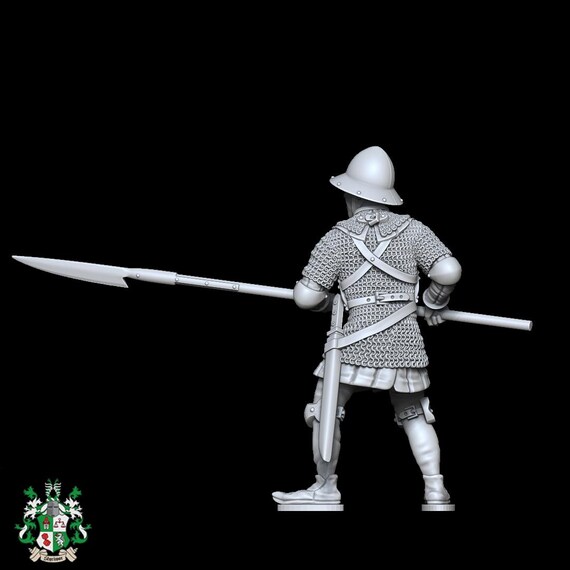 金属製騎士フィギュア 槍付き 約30cm アンティーク 15世紀初頭のヴァッフェンクネヒトの樹脂フィギュア 歴史的 28 mm、32