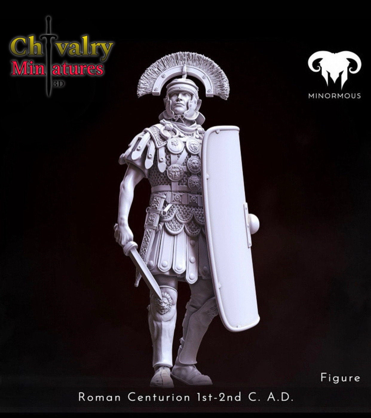 Roman Centurion, Ready Pose Figure Historical 1/35, 54mm, 60mm, 75mm, 90mm,  1/16, Minormous - Etsy, image size:1242x1400