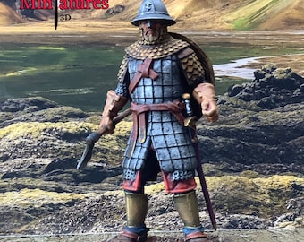 Medieval Captain of Varangian Gaurd on Foot, Historical 1/72, 28mm, 32mm, 1/35, 54mm, 75mm, 1/16, Resin Northern Crusades Miniatures