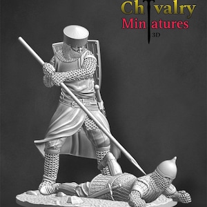 Medieval Danish Vassal Executing the Wounded, Resin 1/72, 28mm, 32mm, 1/35, 54mm, 75mm, Historical Northern Crusades Miniatures