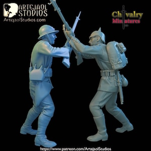 WW1, French & German Fighting Resin Figures 1/35, 1/16 by Artejaol Studios Miniatures