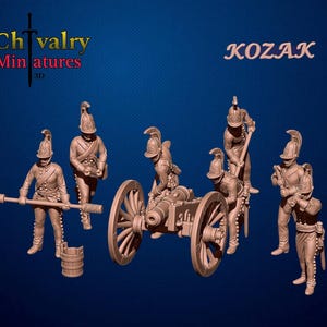 Napoleonic Russian Horse Artillery 1812-1814, 1/72, 28mm, 32mm, 1/35, 54mm, 60mm, 75mm, Resin Historical Kozak Miniatures