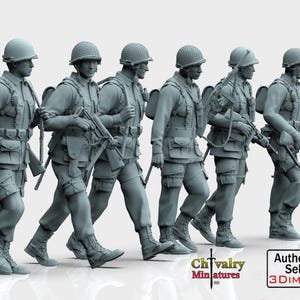 WW2 US Soldiers 101st Airborne Division set 1, Resin Figures 1/35, 1/16 Historical Miniatures by 3Dimontis