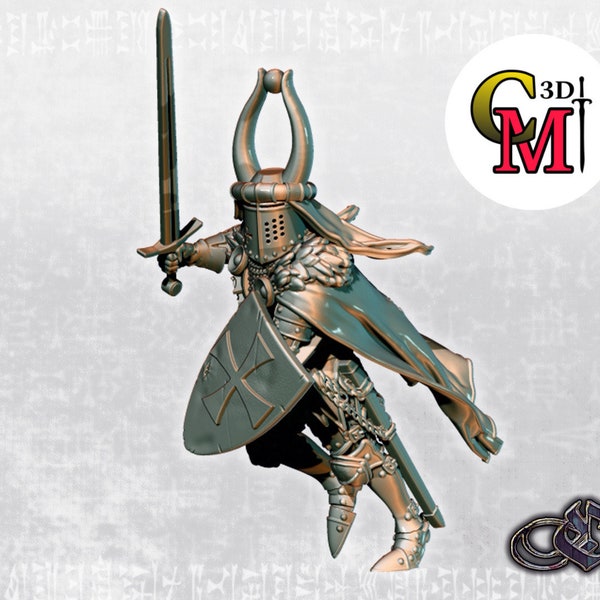 Arnalt on Foot Teutonic Knight, Historical Resin, 1/72, 28mm, 32mm, 1/35, 54m, 75mm, 1/16 Ezipion Digital Store