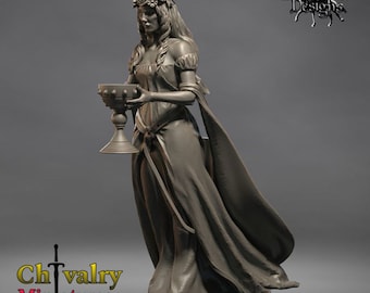 Lady with Chalice  1/72, 28mm, 32mm, 1/35th, 54mm, 75mm, 1/16, Resin Historical Fantasy Miniatures Reconquer Designs