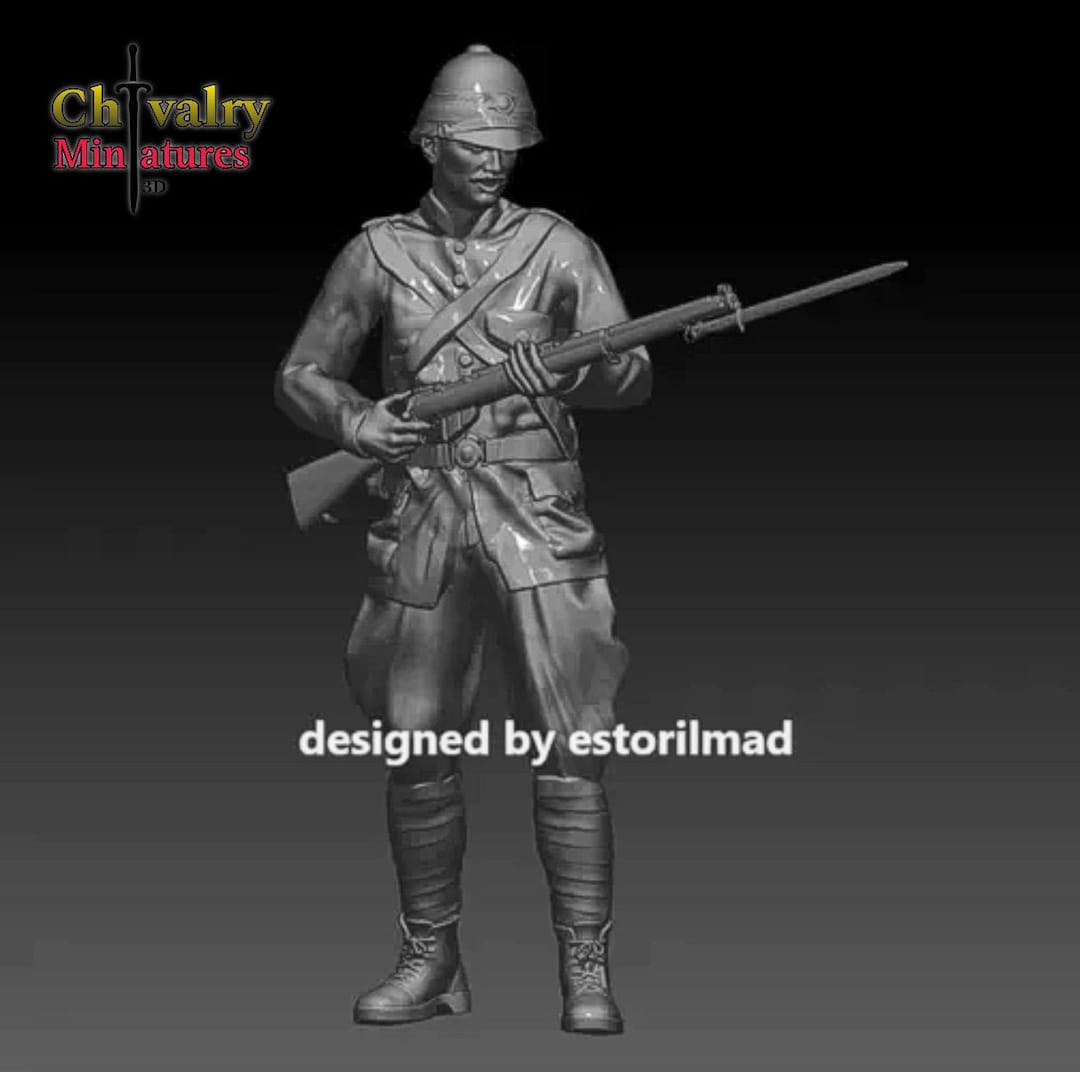 Zulu War British Colonial Soldier #1, Resin Figure 1/35, 54mm