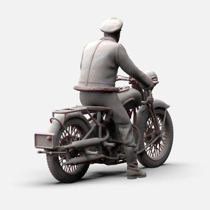 Figurines Résine 1/35 Moto Allemande WWII Avec Personnage - Maquette Non Assemblée, Non Peinte