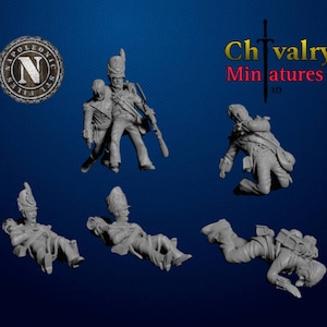 Napoleonic British Dead & Wounded Infantry, 1/72, 28mm, 32mm, 1/35, 54mm, 75mm, Resin Historical Miniatures by Napoleonic STL Files