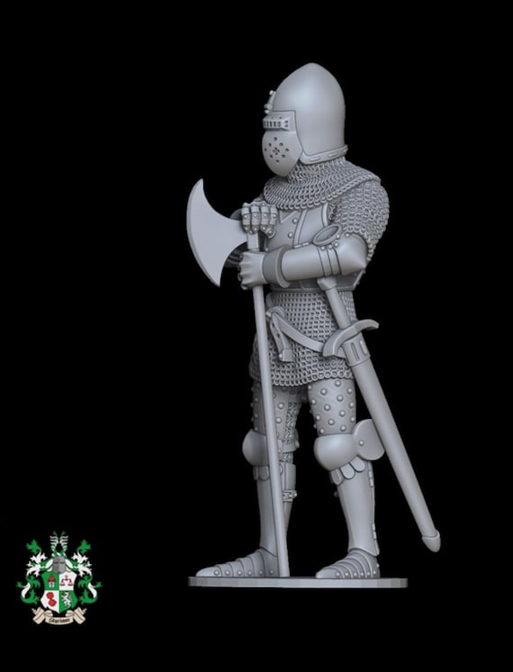 1390 Knight With Axe Figure Historical 28mm, 32mm, 40mm, 1/35