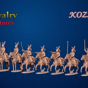 Napoleonic French Cuirassiers in Helmets x9, 1/72, 28mm, 32mm, 1/35, 54mm, 60mm, 75mm, Resin Historical Kozak Miniatures