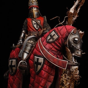 Medieval Bishop Mounted Crusader, Historical 1/72, 28mm, 32mm, 1/35, 54mm, 75mm, Resin Northern Crusades Miniatures