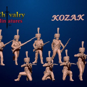 Napoleonic french voltigeurs with kolpacks set 1, 1/72, 28mm, 32mm, 1/35, 54mm, 60mm, 75mm, Resin Historical Kozak Miniatures