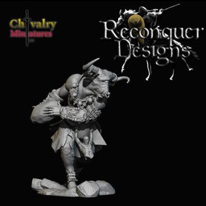 Cyclops Minotaur Wargaming 32mm, Resin Historical Fantasy Miniatures Reconquer Designs