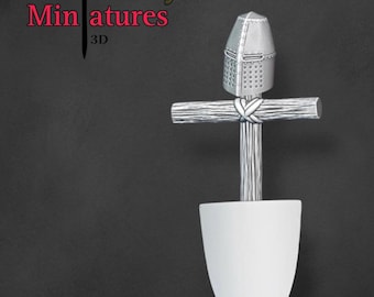 Medieval Great helm Tomb, Historical, 1/72, 28mm, 32mm, 1/35, 54mm, 75mm, 1/16 Resin Northern Crusades Miniatures