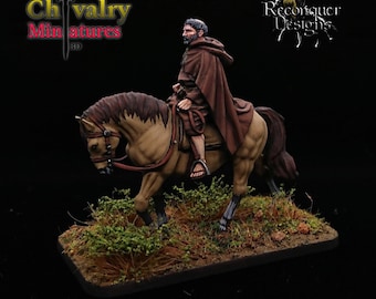 Figurine Wargame – Prêtre à Cheval – Âge Sombre – Médiéval – Miniature Sans Marque (Neuf)