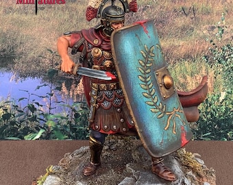 Centurión romano, pose de combate (casco y capa) Figura histórica 1/35, 54 mm, 60 mm, 75 mm, 90 mm, 1/16, Minormous