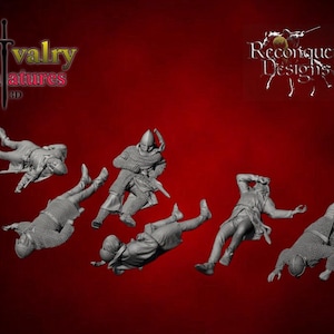 Medieval Casualties set A, Historical 1/72, 28mm, 32mm, 1/35, 54mm, 75mm, 1/16, Resin Reconquer Designs Miniatures