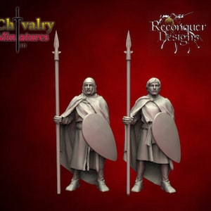 Medieval Christian Gaurds, 1/72, 28mm, 32mm, 1/35th, 54mm, 75mm, 1/16, Resin Historical Miniatures, Reconquer Designs