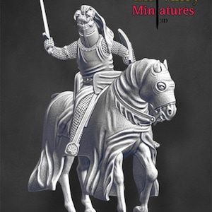 Sir Wilfred of Ivanhoe Medieval Crusader 1/72, 28mm, 32mm, 1/35, 54mm, 75mm, Historical Northern Crusades Miniatures
