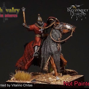 14th Century Portuguese Knight, Historical 1/72, 28mm, 32mm, 1/35, 54mm, 75mm, Resin Miniatures, Medieval, Reconquer Designs