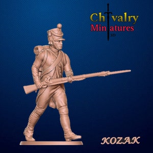 Napoleonic French Fusilier 1/72, 28mm, 32mm, 1/35, 54mm, 60mm, 75mm, Resin Historical Kozak Miniatures
