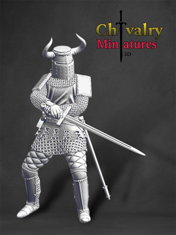 1:16 Scale Miniature Armor Knight w/Sword 1:16 Scale Miniature Armor Knight w/Sword
