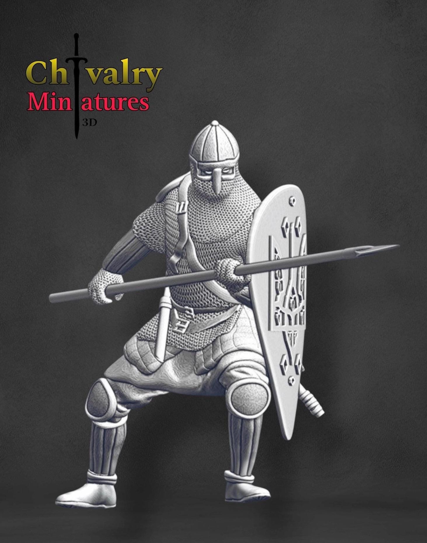 中世のキエフの槍兵十字軍、歴史的 1/72、28 mm、32 mm、1/35、54 mm