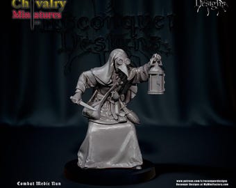 Medic Nun, 1/72, 28mm, 32mm, 1/35, 54mm, 75mm, 1/16, Resin Historical Fantasy Miniatures Reconquer Designs