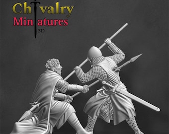 Fighting Scene Dynamic Diorama, Resin Figures 1/72, 28mm, 32mm, 1/35, 54mm, 75mm, 1/16 Historical Northern Crusades Miniatures