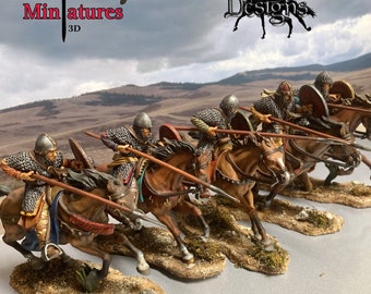 Medieval Spanish Cavalry Charging set A, 1/72, 28mm, 32mm, 1/35, 54mm, 75mm, Resin Historical Wargaming Reconquer Designs