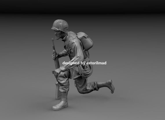 Figurine Résine 1/16 – Soldat US 29th Infantry Division Seconde Guerre Mondiale, Modèle Militaire Non Peint à Assembler Et Peindre