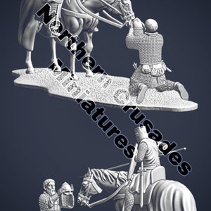 Medieval Crusaders Surrendering Diorama, Historical 1/72, 28mm, 32mm, 1 ...